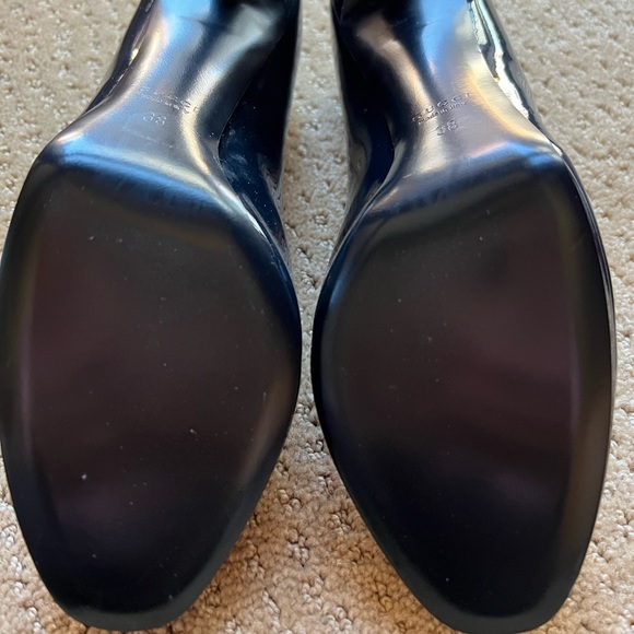 Almost New Gucci GG Navy Patent platform heels - Picture 7 of 15